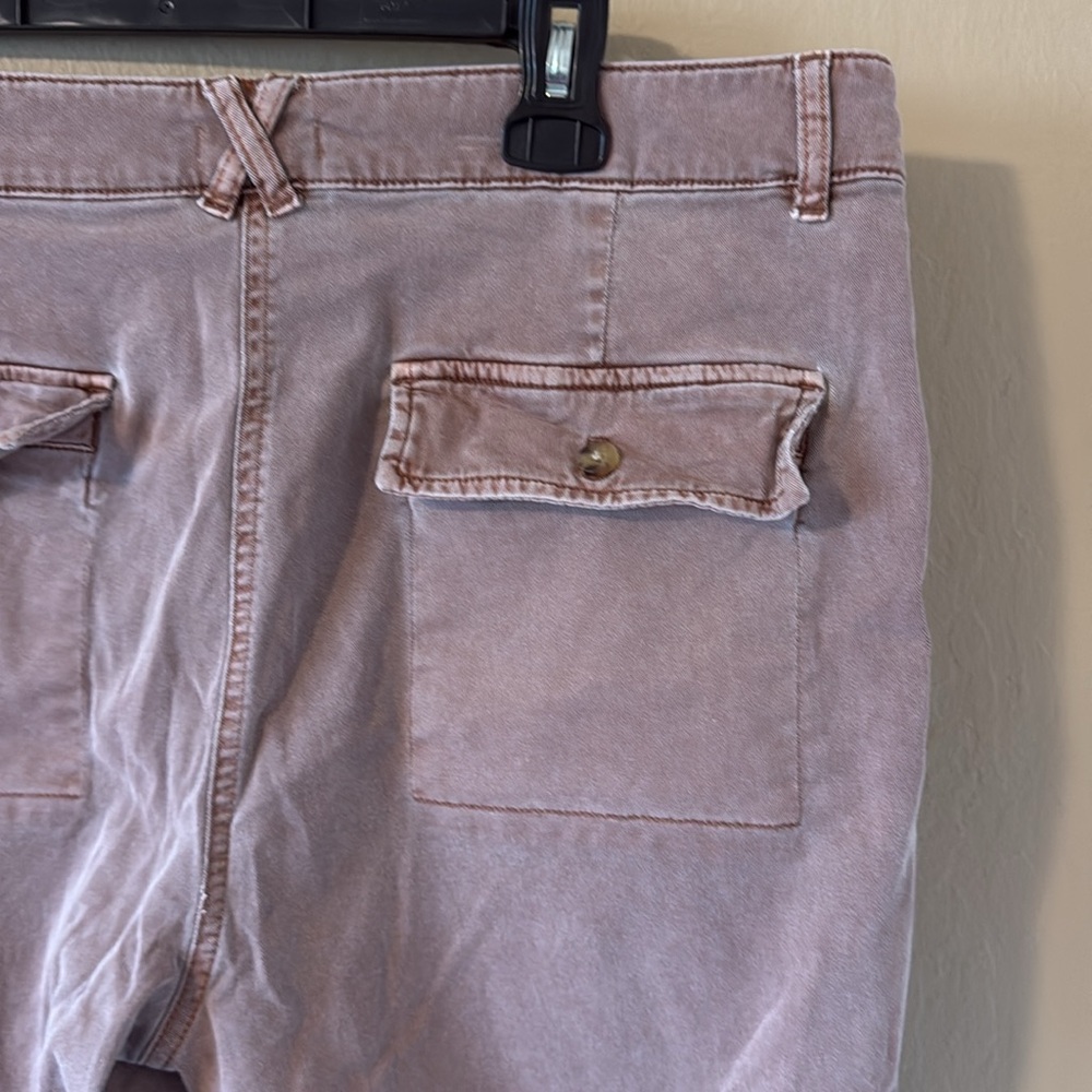 J Jill Women’s Wide Leg Cropped Pants/ Capris washed brown size 14 - Picture 6 of 16
